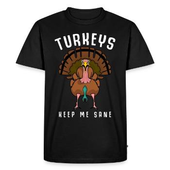Turkeys Turkey Thanksgiving - Men's Premium Organic T-Shirt - black - Front - Nico (187cm)