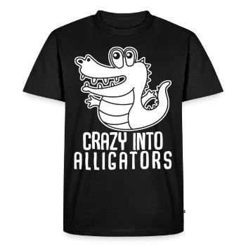 Alligators Cute Alligator - Men's Premium Organic T-Shirt - black - Front - Nico (187cm)
