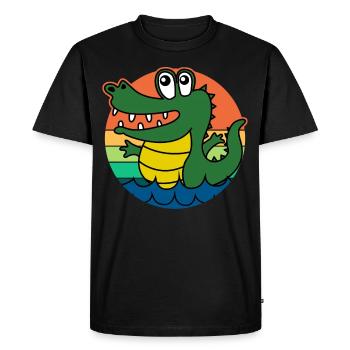Alligators Retro Alligator - Men's Premium Organic T-Shirt - black - Front - Nico (187cm)