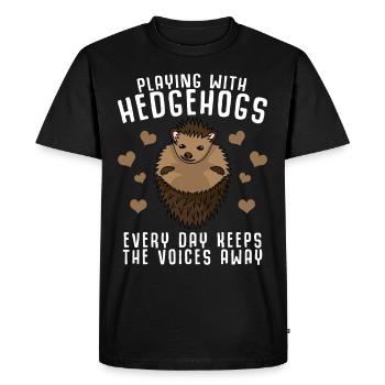 Hérissons Hérisson - T-shirt Premium bio Homme - noir - Devant - Nico (187cm)