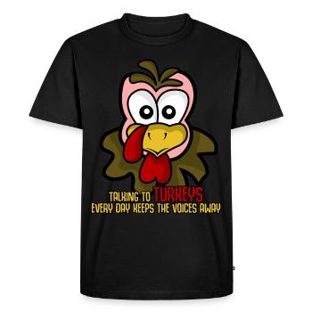 Turkey Turkeys - Men's Premium Organic T-Shirt - black - Front - Nico (187cm)