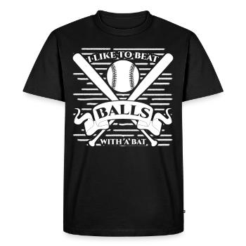 Battes de baseball et baseball - T-shirt Premium bio Homme - noir - Devant - Nico (187cm)