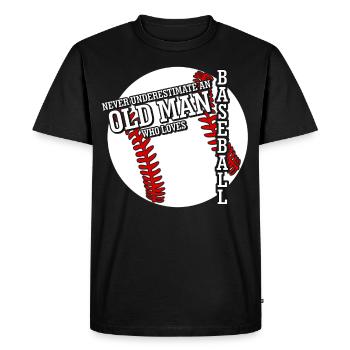 Baseball pour les vieux hommes - T-shirt Premium bio Homme - noir - Devant - Nico (187cm)