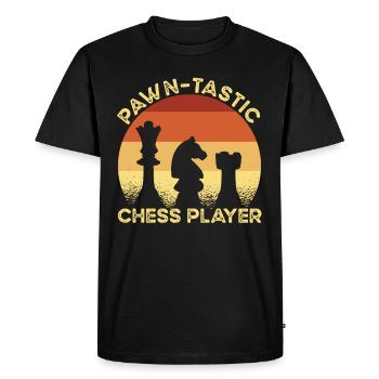 Chess Pawn-tastic - Men's Premium Organic T-Shirt - black - Front - Nico (187cm)