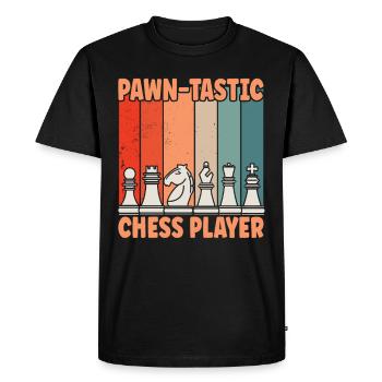 Chess Pawn-tastic - Men's Premium Organic T-Shirt - black - Front - Nico (187cm)