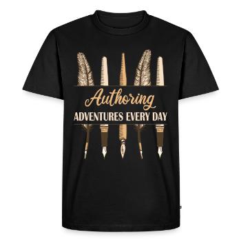 Author Adventures - Men's Premium Organic T-Shirt - black - Front - Nico (187cm)