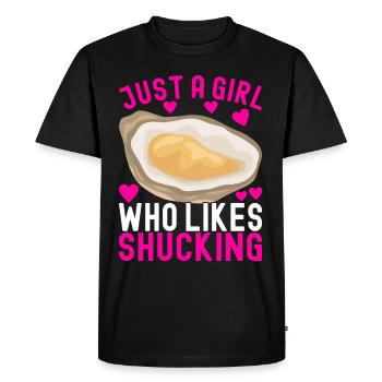 Huîtres Amateurs d’huîtres - T-shirt Premium bio Homme - noir - Devant - Nico (187cm)