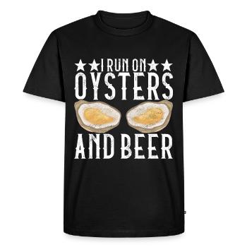 Huîtres Amateurs d’huîtres - T-shirt Premium bio Homme - noir - Devant - Nico (187cm)