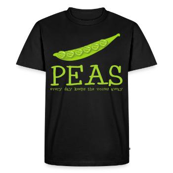 Pois végétaliens végétariens Pois - T-shirt Premium bio Homme - noir - Devant - Nico (187cm)