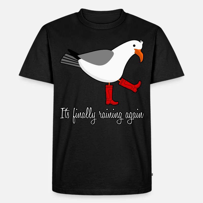 Seagull Rain Boots Gull - Männer Premium Bio T-Shirt - Schwarz