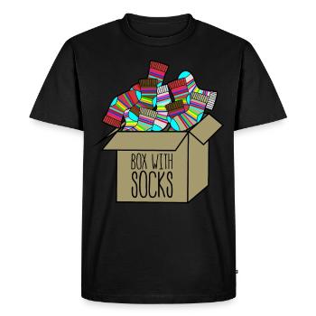 Chaussettes d’hiver Chaussettes en laine dans une boîte - T-shirt Premium bio Homme - noir - Devant - Nico (187cm)