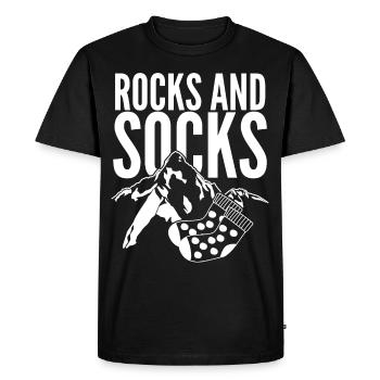 Chaussettes d’hiver Rocks Chaussettes de randonnée en laine - T-shirt Premium bio Homme - noir - Devant - Nico (187cm)