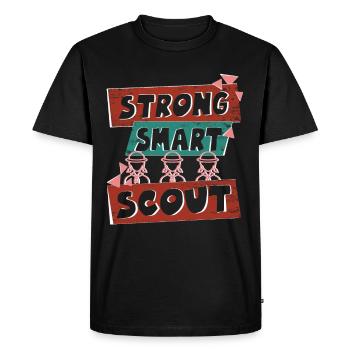 Strong, Smart, Scout scoutmaster vibes - Men's Premium Organic T-Shirt - black - Front - Nico (187cm)