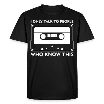 Cassette 80s Cassettes 90s - Men's Premium Organic T-Shirt - black - Front - Nico (187cm)