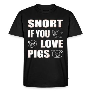 Sniffez si vous aimez les cochons Éleveur de porcs - T-shirt Premium bio Homme - noir - Devant - Nico (187cm)