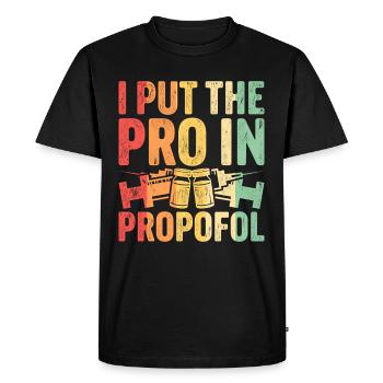 Anesthésiologie Je mets le Pro dans le Propofol - T-shirt Premium bio Homme - noir - Devant - Nico (187cm)