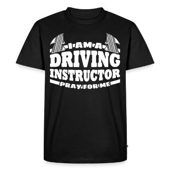 Moniteur d’auto-école Joke Driving School - T-shirt Premium bio Homme - noir - Devant - Nico (187cm)