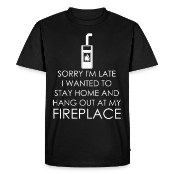 Firewood Fireplace Stove Oven - Men's Premium Organic T-Shirt - black - Front - Nico (187cm)