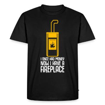 Firewood Stove Oven Fireplace - Men's Premium Organic T-Shirt - black - Front - Nico (187cm)