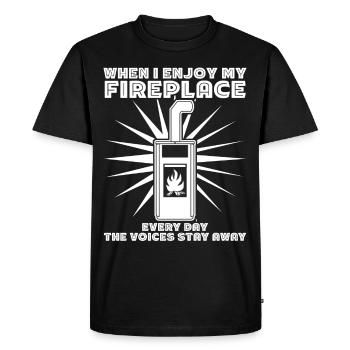 Fireplace Firewood Oven Stove - Men's Premium Organic T-Shirt - black - Front - Nico (187cm)