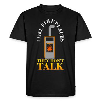 Stove Firewood Joke Fireplace - Men's Premium Organic T-Shirt - black - Front - Nico (187cm)