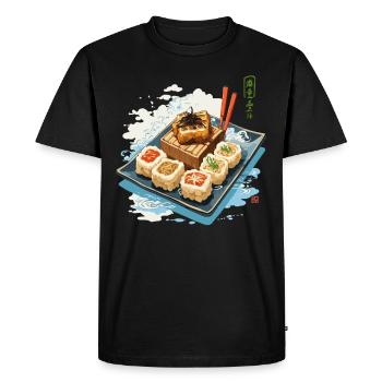 Design esthétique japonais Sushi Streetwear - T-shirt Premium bio Homme - noir - Devant - Nico (187cm)