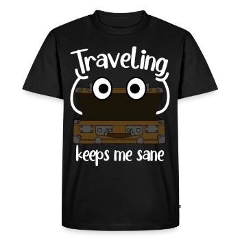 Valise Bagages Valises Tavelling - T-shirt Premium bio Homme - noir - Devant - Nico (187cm)