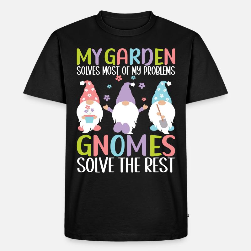 Gartenzwerge Gartenarbeit - Männer Premium Bio T-Shirt - Schwarz