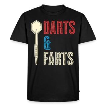 Fléchettes et pets Jeu de fléchettes pour joueur de fléchettes - T-shirt Premium bio Homme - noir - Devant - Nico (187cm)