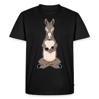 Meditationg Donkey Meditation Donkeys - Men's Premium Organic T-Shirt - black - Front - Nico (187cm)