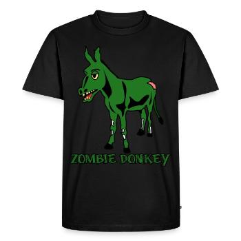 Zombie Donkey - Men's Premium Organic T-Shirt - black - Front - Nico (187cm)