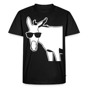 Donkey with Sunglasses Donkeys - Men's Premium Organic T-Shirt - black - Front - Nico (187cm)