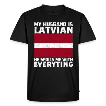 Lettonie Lettonie Lette - T-shirt Premium bio Homme - noir - Devant - Nico (187cm)