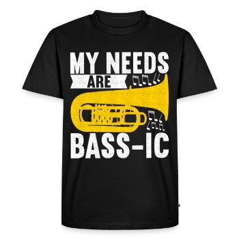Tuba Tubist - Men's Premium Organic T-Shirt - black - Front - Nico (187cm)
