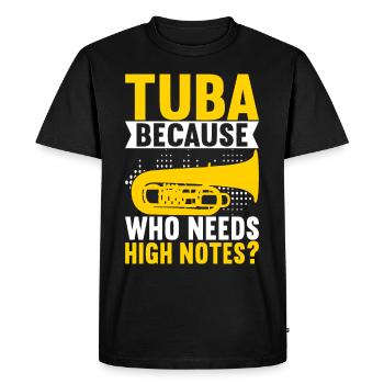 Tuba Tubist - Men's Premium Organic T-Shirt - black - Front - Nico (187cm)