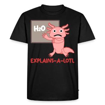 Axolotl Enseignant Axolotls - T-shirt Premium bio Homme - noir - Devant - Nico (187cm)