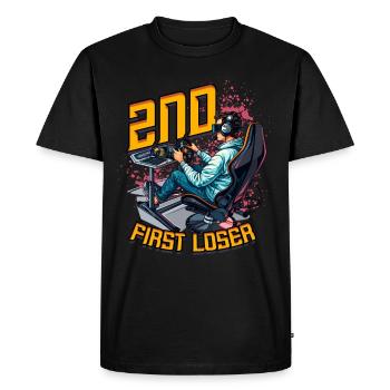 Sim Racing Sim Race 2nd First Loser - Men's Premium Organic T-Shirt - black - Front - Nico (187cm)