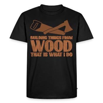 Bois de charpentier - T-shirt Premium bio Homme - noir - Devant - Nico (187cm)