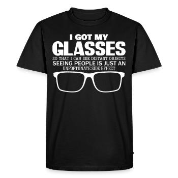 Misanthrope Lunettes Lunettes Optique - T-shirt Premium bio Homme - noir - Devant - Nico (187cm)