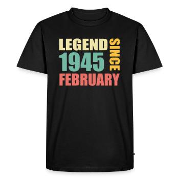 79th Birthday FEBRUARY Vintage 1945 Gift Idea - Men's Premium Organic T-Shirt - black - Front - Nico (187cm)