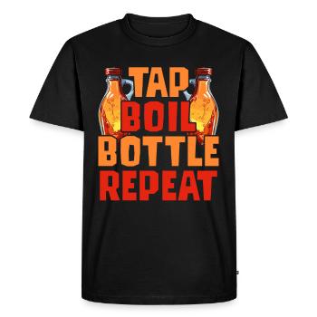 Sirop d’érable Sève d’érable Robinet Bouillir la bouteille Répéter - T-shirt Premium bio Homme - noir - Devant - Nico (187cm)