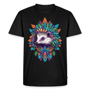 Pouvoir spirituel Animal blaireau Mandala - T-shirt Premium bio Homme - noir - Devant - Nico (187cm)