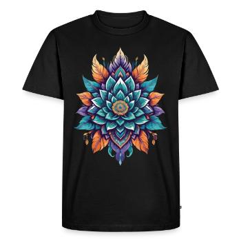 Spiritual Lotus Flower of Life Magical Aesthetic - Men's Premium Organic T-Shirt - black - Front - Nico (187cm)