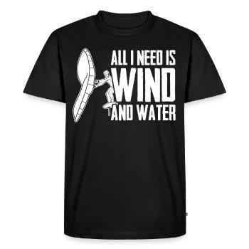 Winging Wingsurfing Wing Foiling - Men's Premium Organic T-Shirt - black - Front - Nico (187cm)