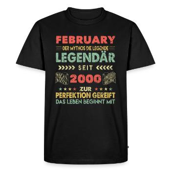24e anniversaire février Vintage 2000 idée cadeau - T-shirt Premium bio Homme - noir - Devant - Nico (187cm)