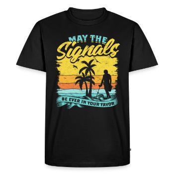 Détecteur de pêche à la terre Chasseur de trésors - T-shirt Premium bio Homme - noir - Devant - Nico (187cm)