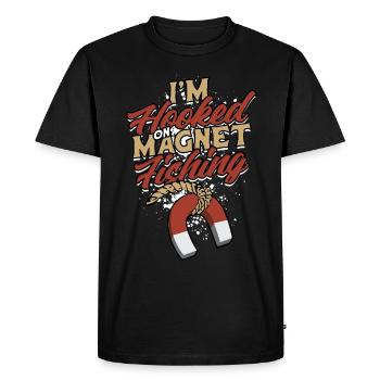 Pêche à l’aimant Pêche à l’aimant - T-shirt Premium bio Homme - noir - Devant - Nico (187cm)