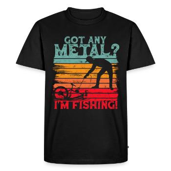 Magnet Fishing Magnet Fishing - Men's Premium Organic T-Shirt - black - Front - Nico (187cm)