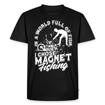 Pêche à l’aimant Pêche à l’aimant - T-shirt Premium bio Homme - noir - Devant - Nico (187cm)