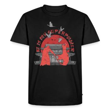 Aikido Aikidoka Ki Is My Superpower - Men's Premium Organic T-Shirt - black - Front - Nico (187cm)
